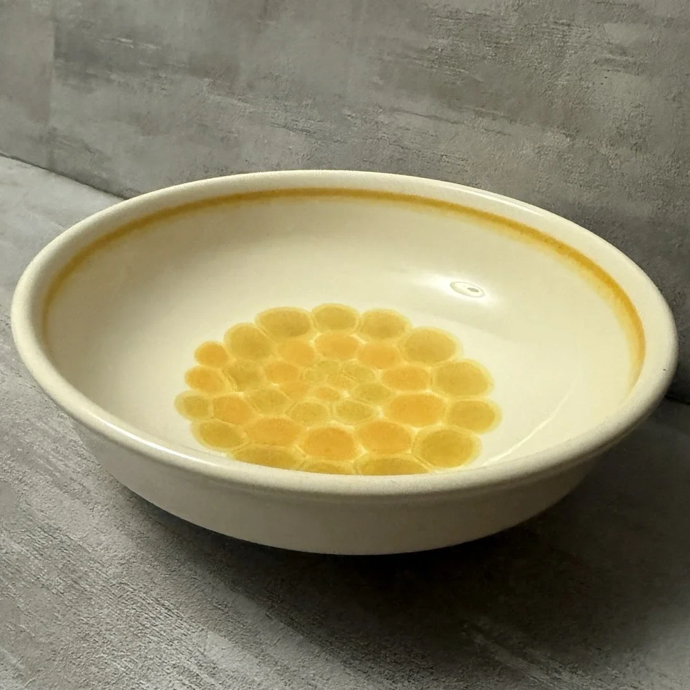 Franciscan Sundance Yellow Swirl Earthenware Soup Cereal Bowl 7